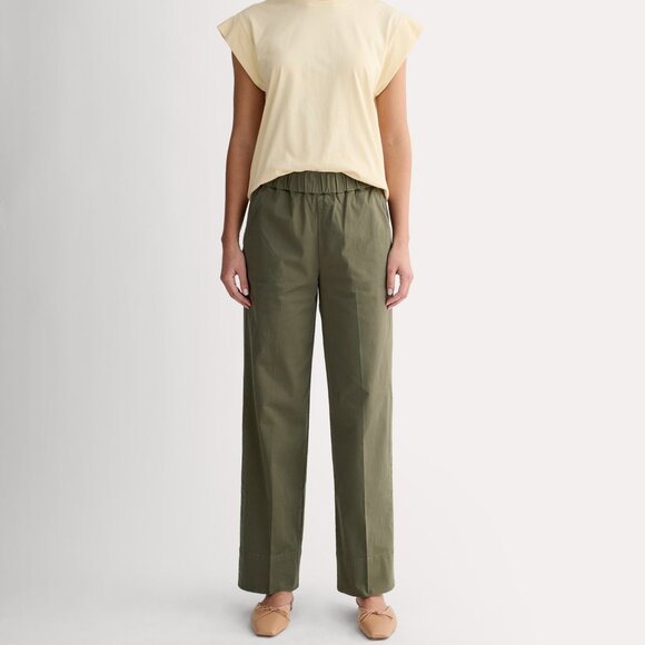 Everlane Women's Easy Pant in Olive, Cotton/Twill - Size L - Picture 5 of 6